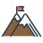 Mountain with flag