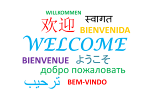 Welcome written in different languages